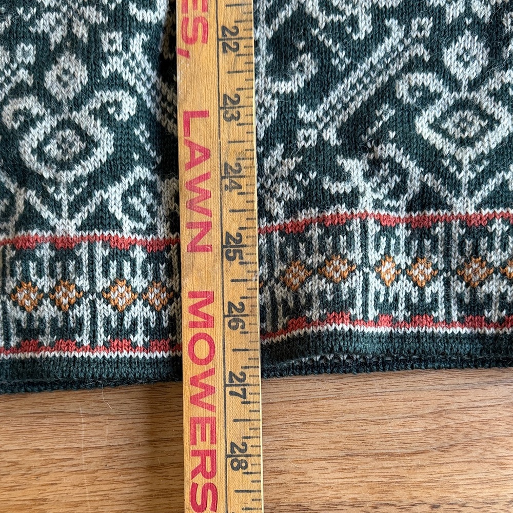 Dale of Norway Dark Green and Grey Fair Isle Wool Cardigan - Picture 7 of 8